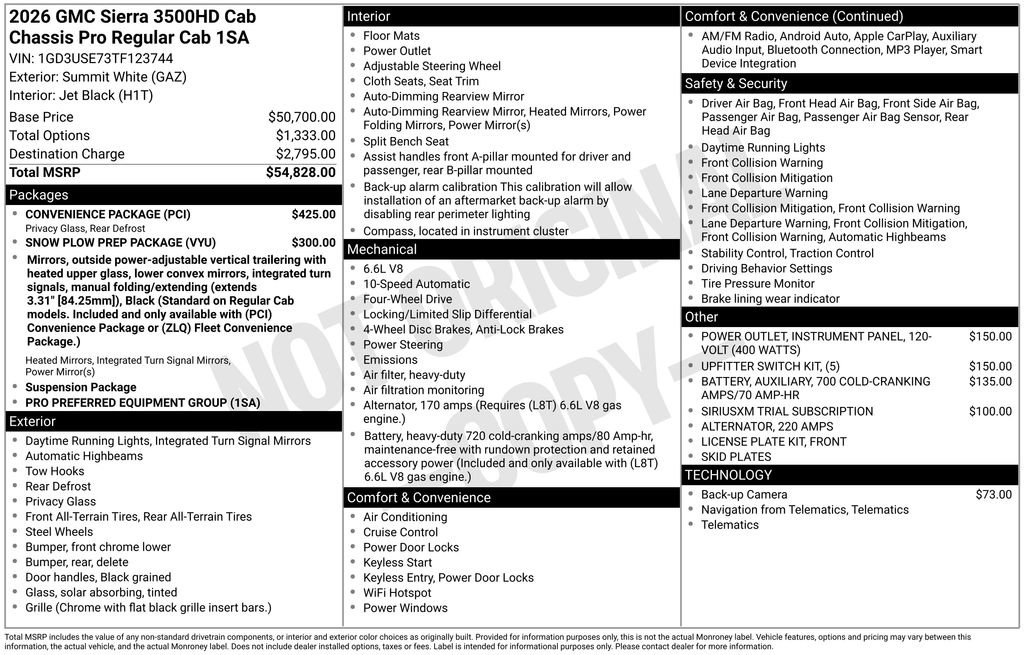 New 2026 GMC Sierra 3500 Pro w/ Convenience Package image 1