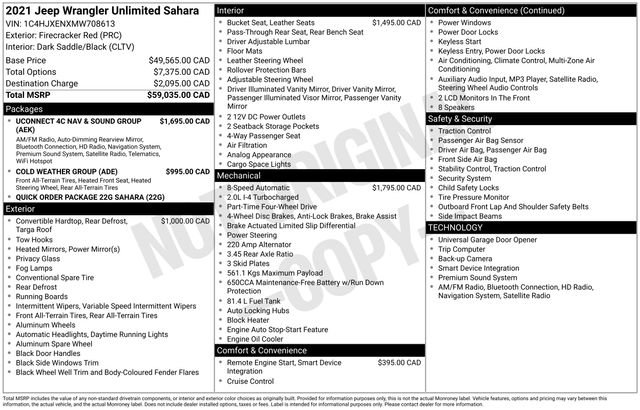 Used 2021 Jeep Wrangler Unlimited Sahara w/ Uconnect 4C Nav & Sound Group image 5