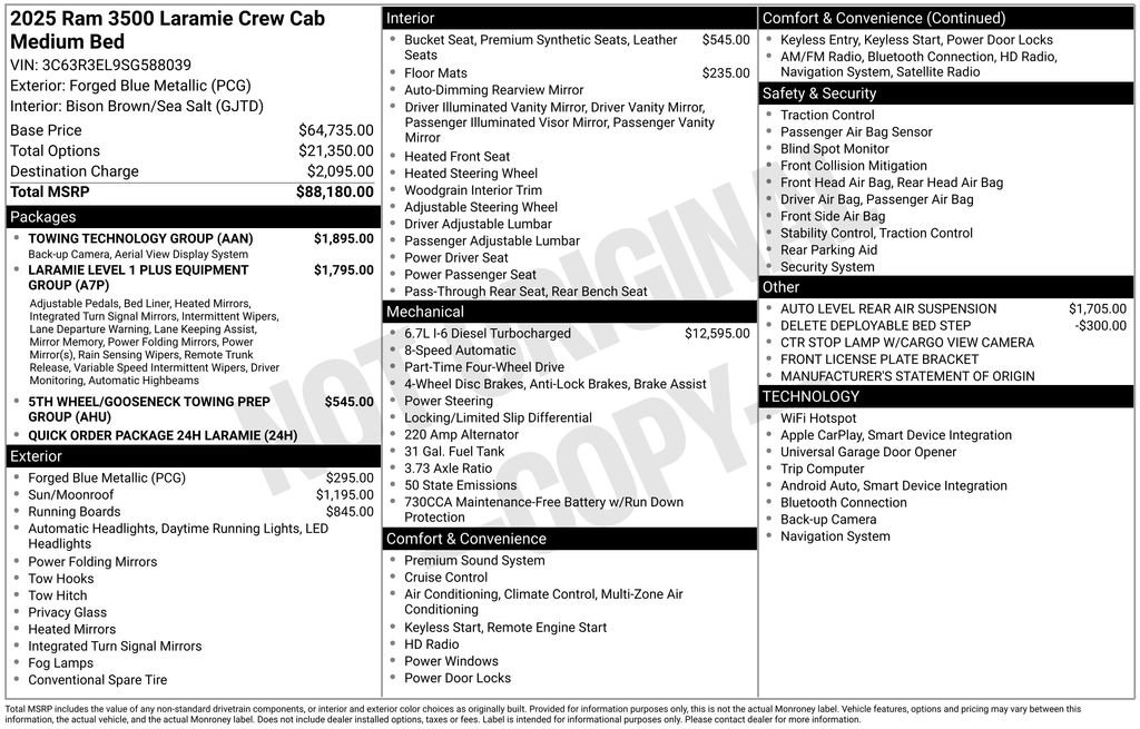 Certified 2025 RAM 3500 Laramie w/ Towing Technology Group AWD/4WD image 41