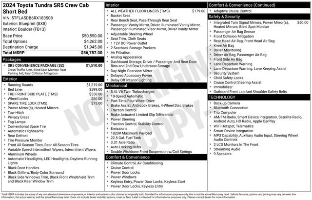 Used 2024 Toyota Tundra SR5 w/ SR5 Convenience Package AWD/4WD image 31