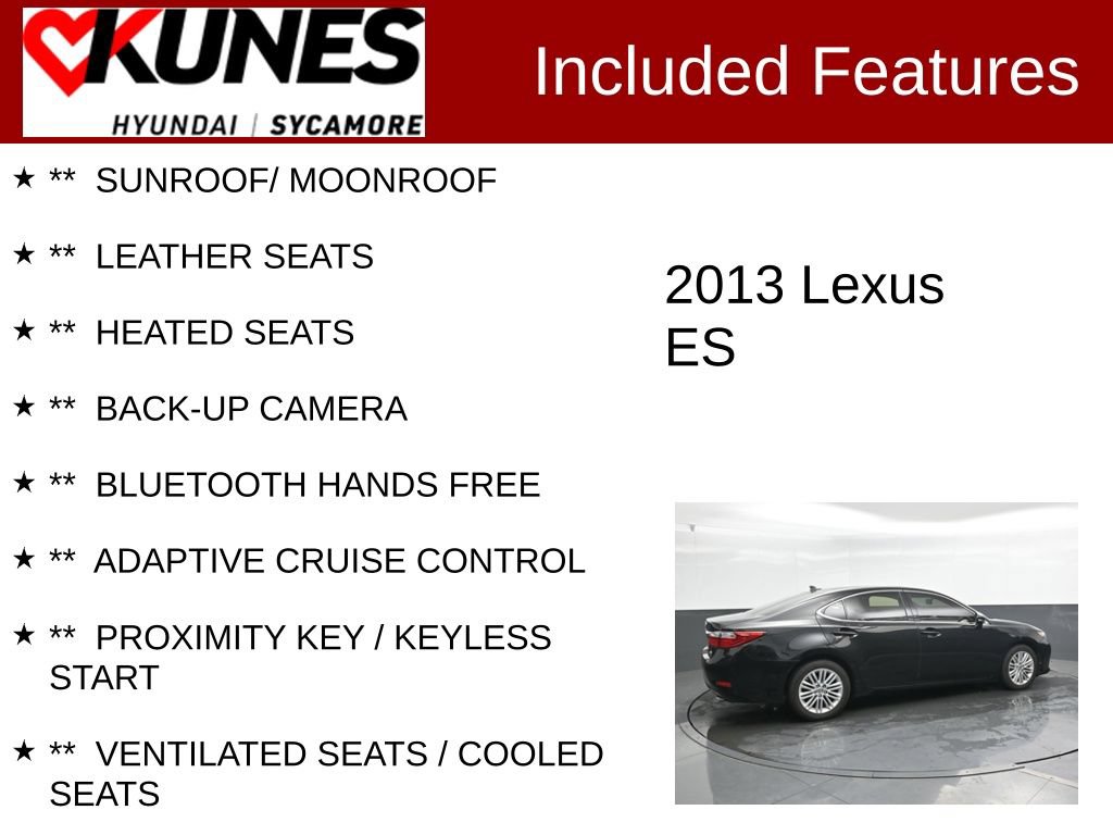 Used 2013 Lexus ES 350 w/ Luxury Pkg FWD image 2