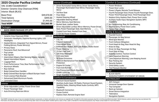 Certified 2025 Chrysler Pacifica Limited image 4
