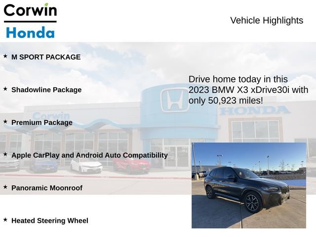 Used 2023 BMW X3 xDrive30i w/ M Sport Package image 7