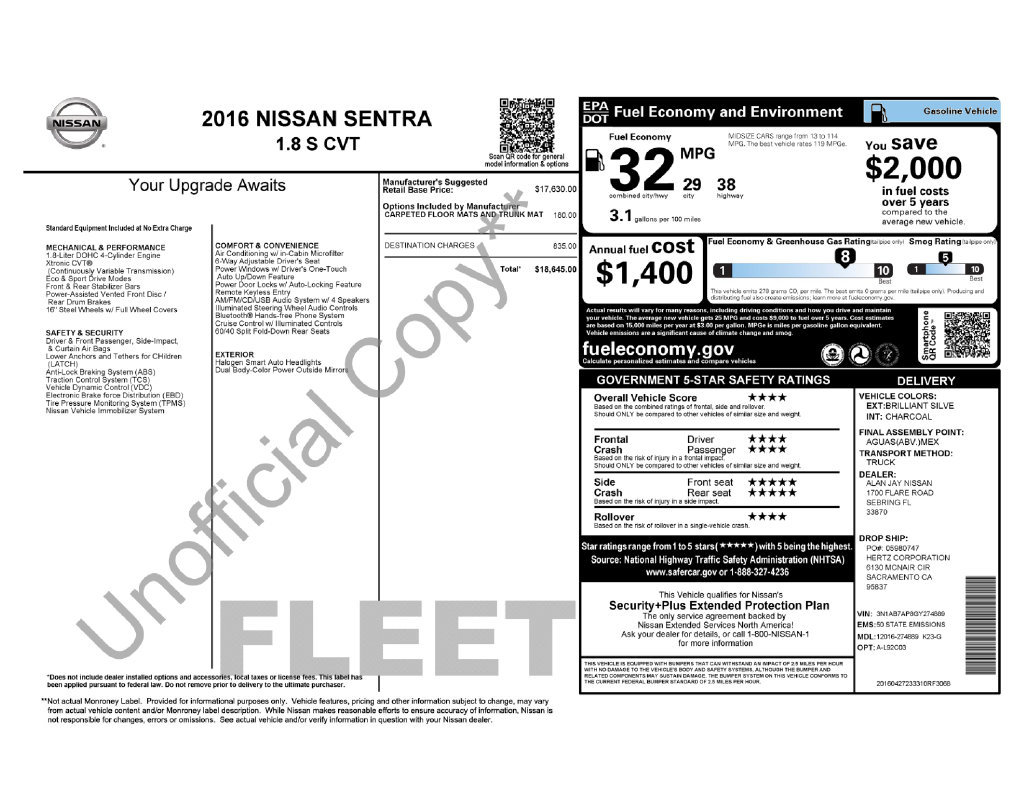 Used 2016 Nissan Sentra S FWD image 3