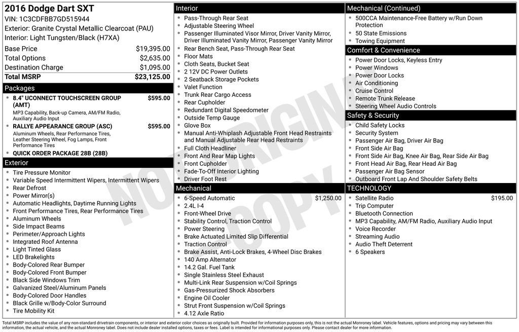 Used 2016 Dodge Dart SXT w/ Rallye Appearance Group FWD image 40