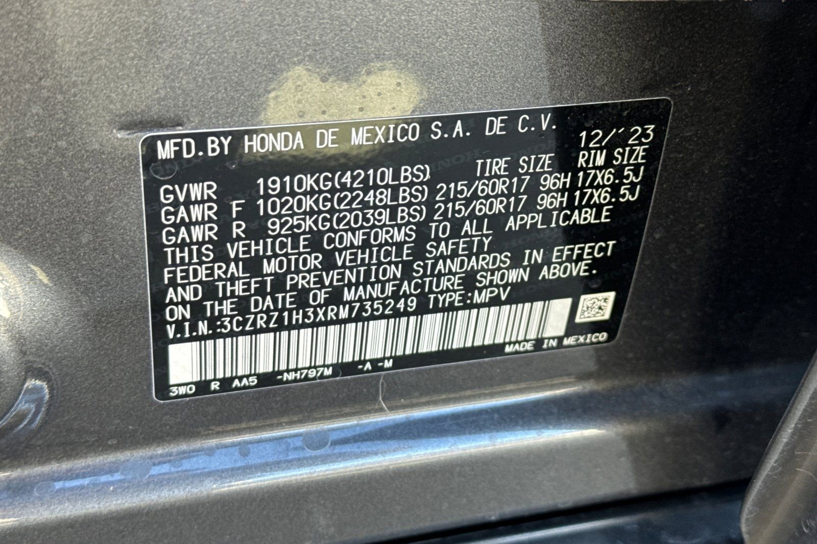 Certified 2024 Honda HR-V LX image 30