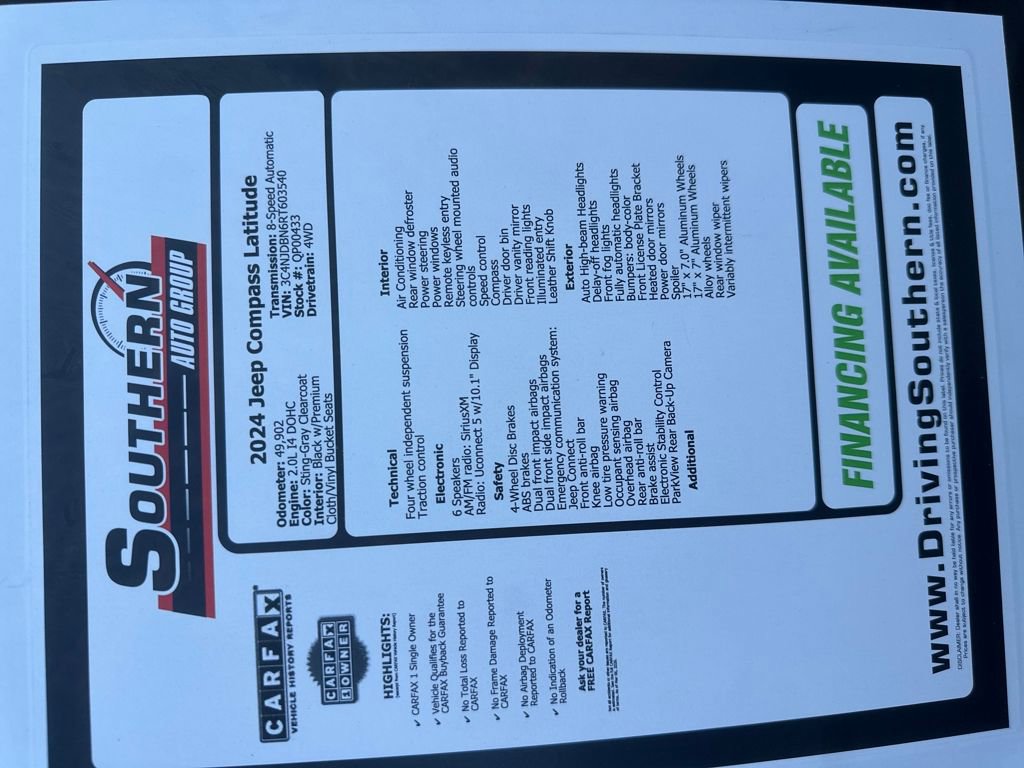 Used 2024 Jeep Compass Latitude image 27