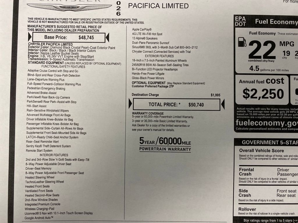 Used 2026 Chrysler Pacifica Limited image 34