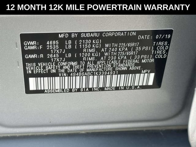 Used 2019 Subaru Outback 2.5i AWD/4WD image 30