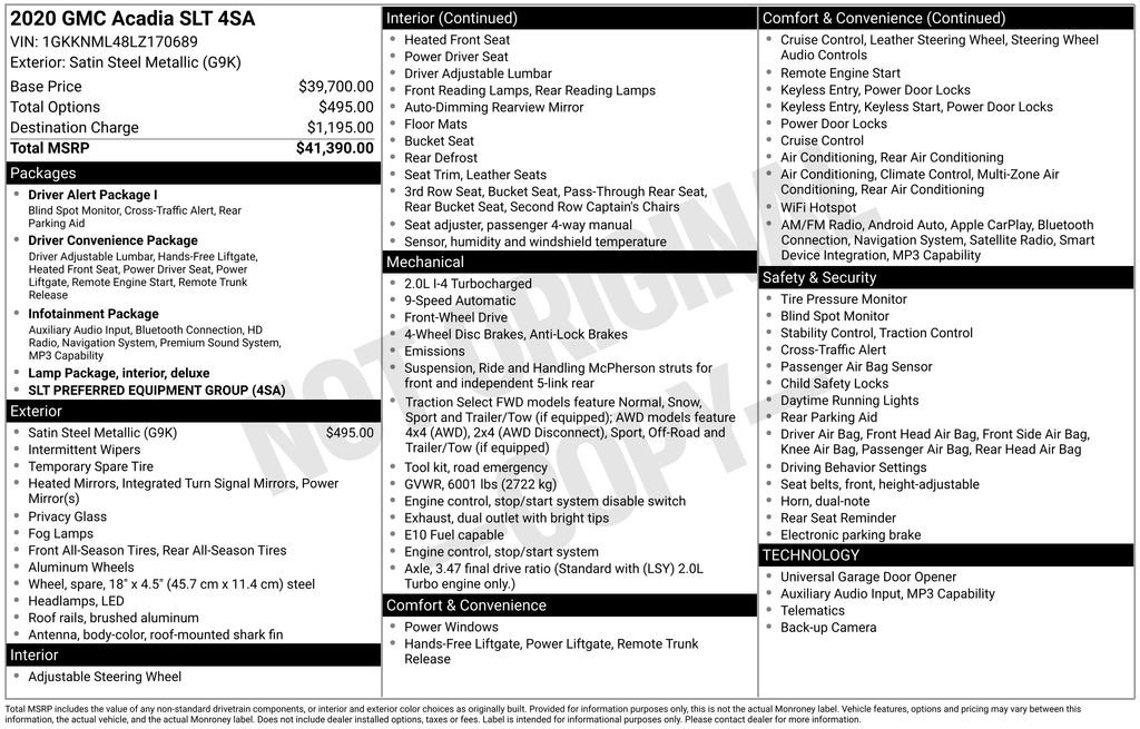 Used 2020 GMC Acadia SLT image 8