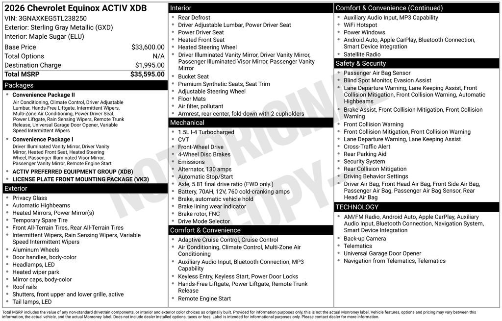 Used 2026 Chevrolet Equinox ACTIV FWD image 42