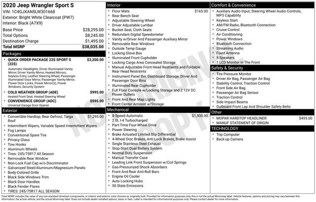 Used 2020 Jeep Wrangler Sport S image 7