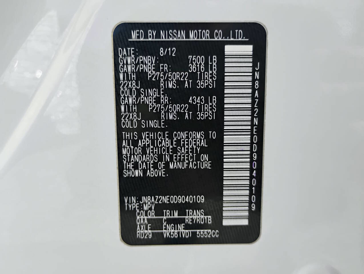 Used 2013 INFINITI QX56 4WD w/ Theater Pkg image 28