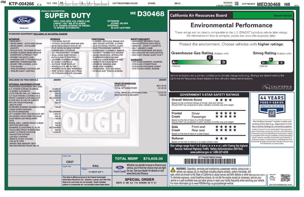 Certified 2021 Ford F250 Lariat w/ Lariat Ultimate Package AWD/4WD image 6