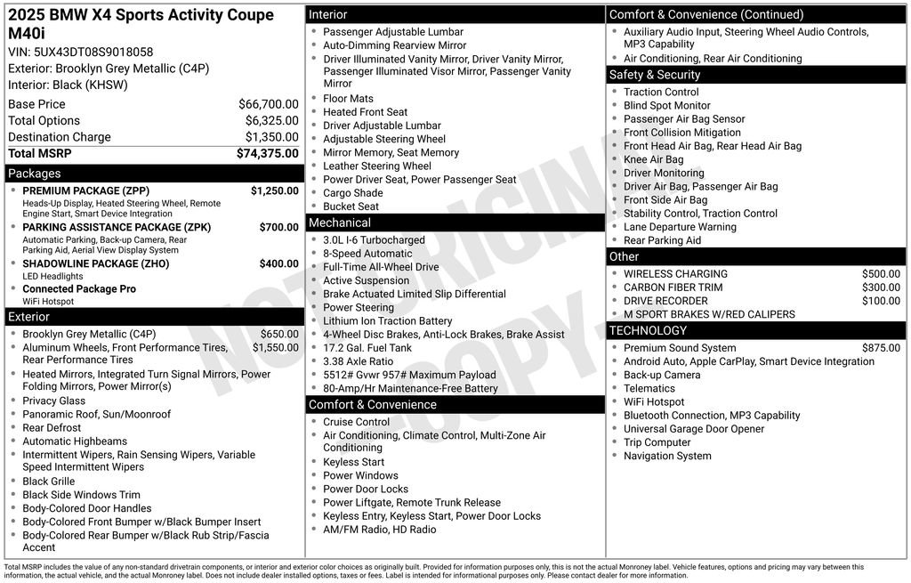 Certified 2025 BMW X4 M40i w/ Premium Package AWD/4WD image 2