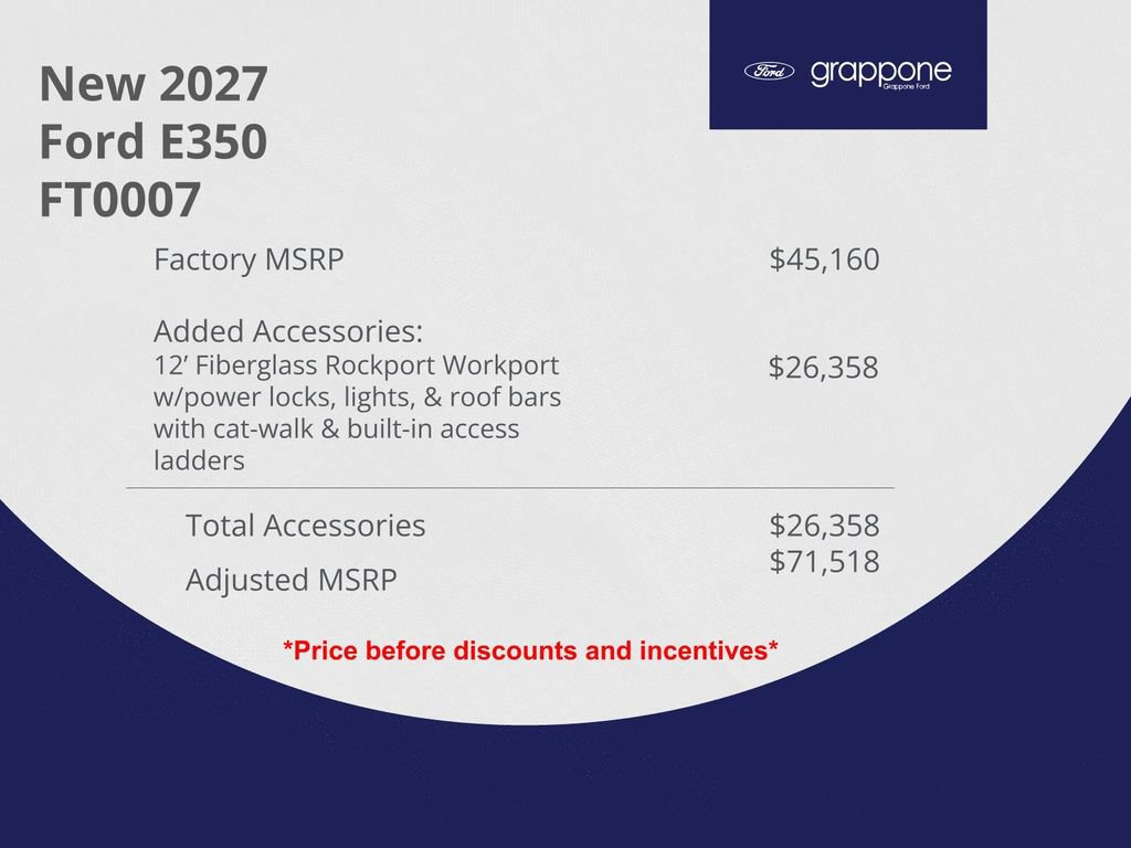 New 2027 Ford E-350 and Econoline 350 Super Duty w/ Power Equipment Group RWD image 2