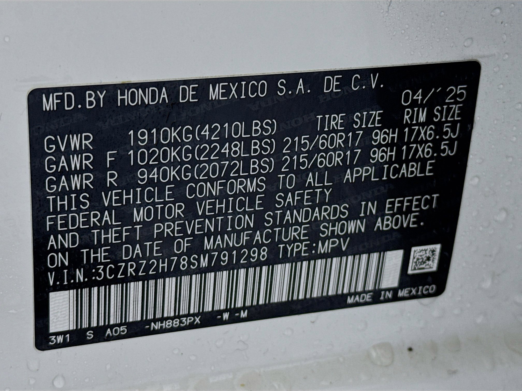Certified 2025 Honda HR-V EX-L image 31