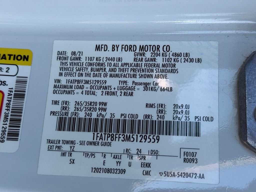 Certified 2021 Ford Mustang GT Premium w/ Equipment Group 401A image 25