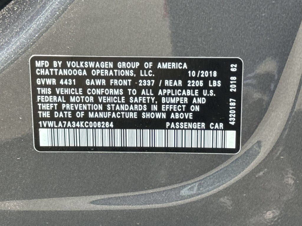 Used 2019 Volkswagen Passat 2.0T Wolfsburg w/ Wheels & Sunroof Package FWD image 27