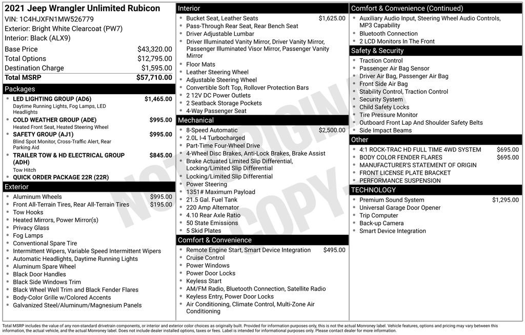 Used 2021 Jeep Wrangler Unlimited Rubicon w/ LED Lighting Group image 41