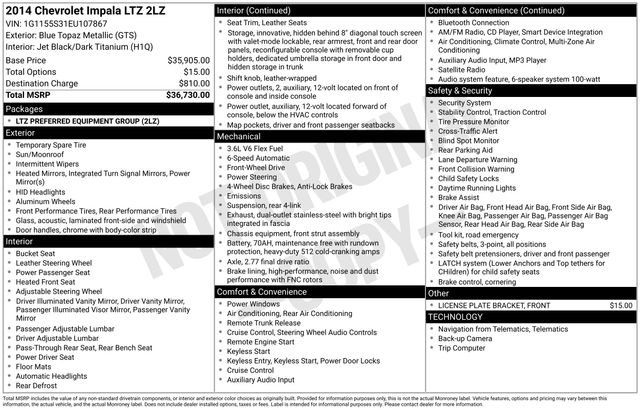 Used 2014 Chevrolet Impala LTZ image 39