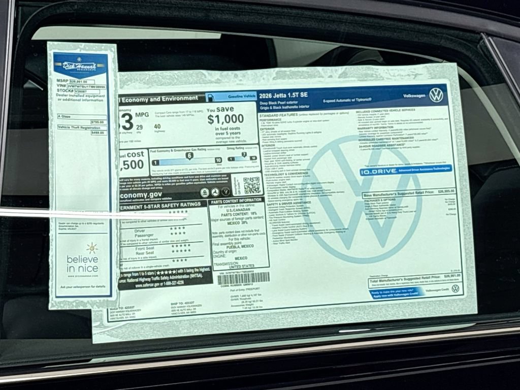 New 2026 Volkswagen Jetta SE FWD image 24