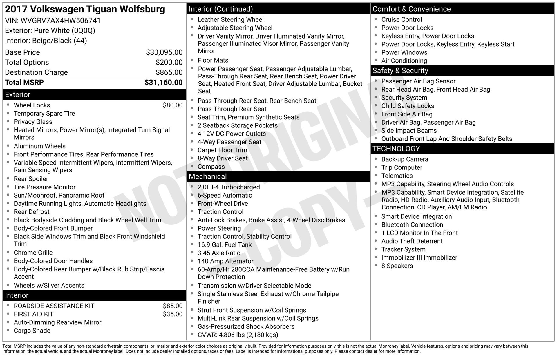 Used 2017 Volkswagen Tiguan Wolfsburg Edition FWD image 3