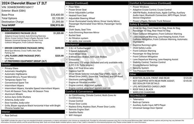 Used 2024 Chevrolet Blazer LT w/ Convenience Package image 7