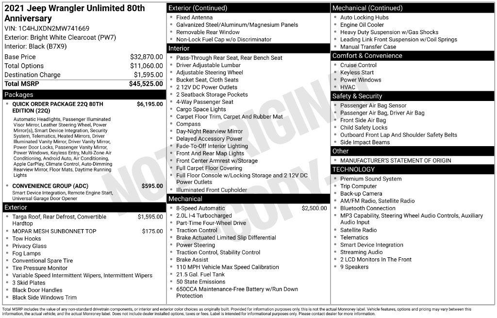 Used 2021 Jeep Wrangler Unlimited Sport AWD/4WD image 2