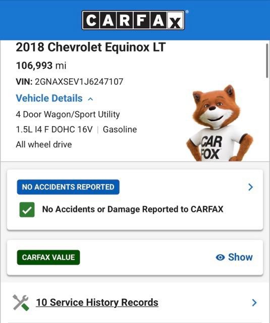 Used 2018 Chevrolet Equinox LT w/ Sun & Infotainment Package AWD/4WD image 4