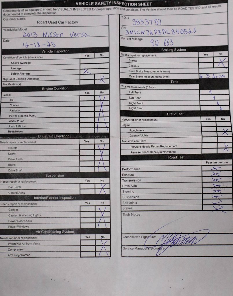 Used 2013 Nissan Versa S image 2