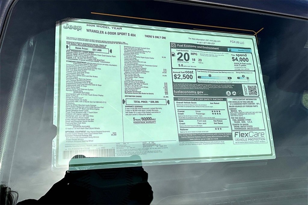 New 2026 Jeep Wrangler Unlimited Sport AWD/4WD image 13