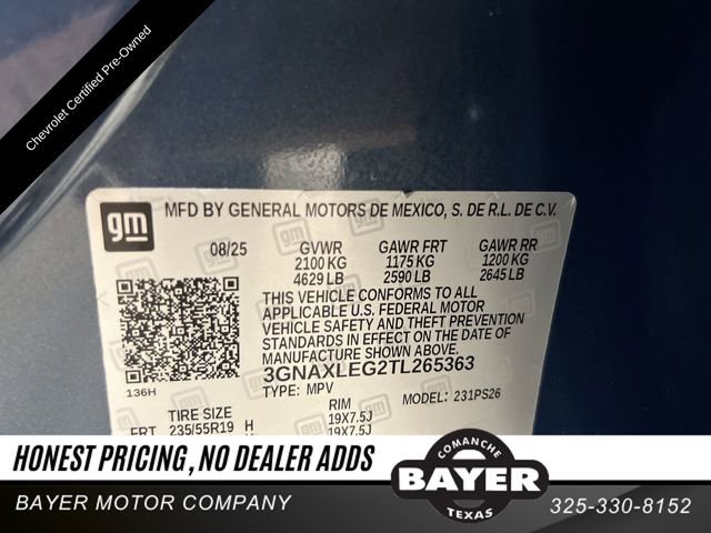 Certified 2026 Chevrolet Equinox RS w/ Safety and Technology Package image 29