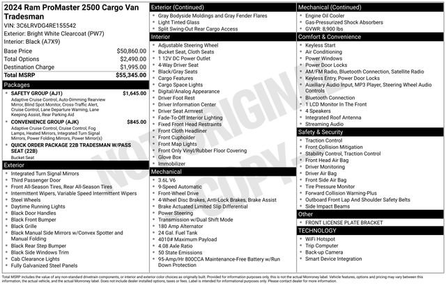New 2024 RAM ProMaster 2500 w/ Safety Group FWD image 4