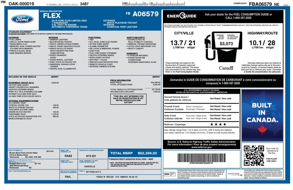 Used 2015 Ford Flex Limited w/ Equipment Group 301A image 50