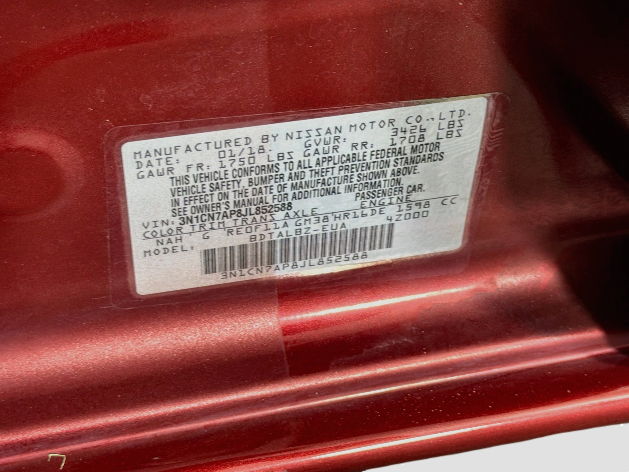 Used 2018 Nissan Versa SV FWD image 12