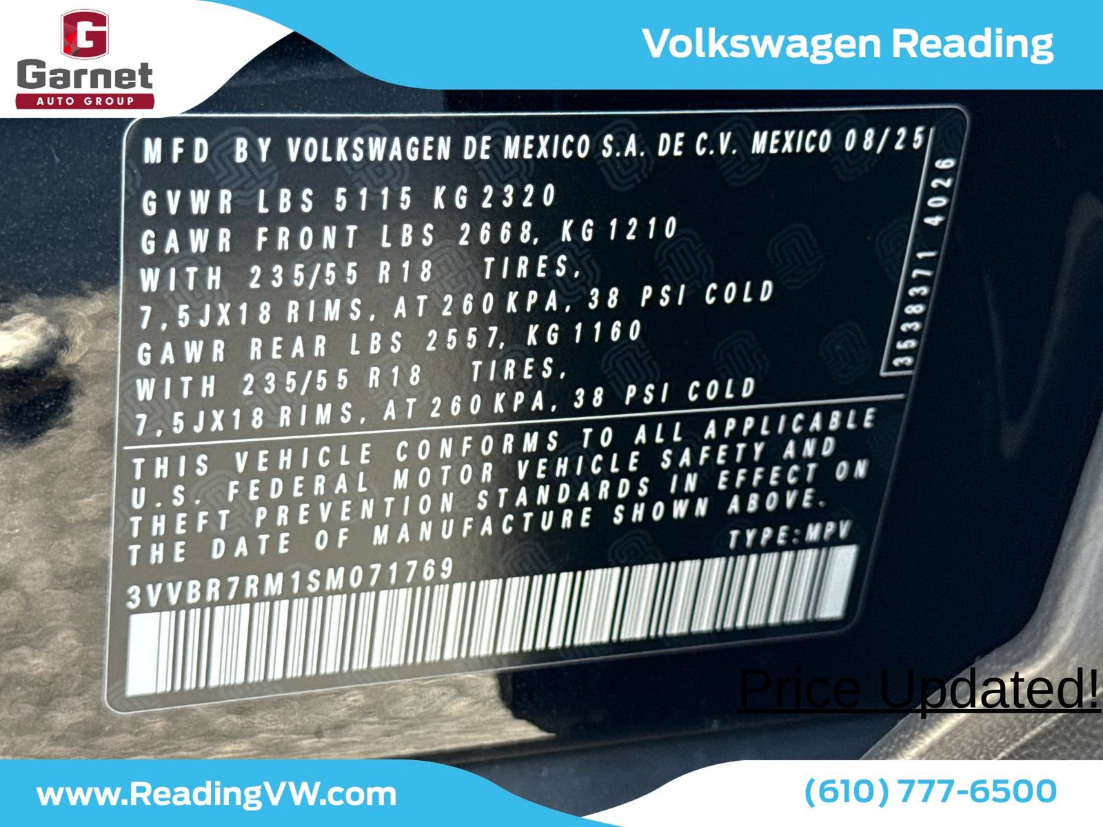 Certified 2025 Volkswagen Tiguan S AWD/4WD image 28