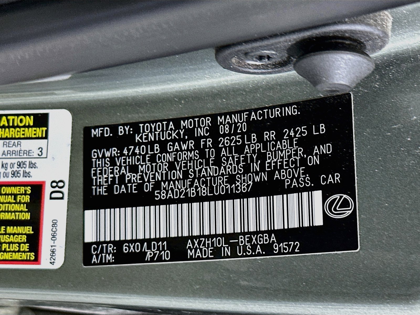 Used 2020 Lexus ES 300h w/ Premium Package FWD image 33