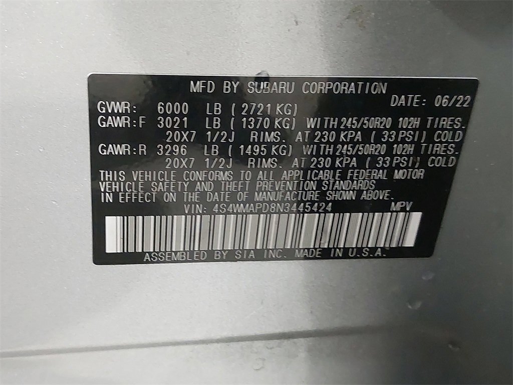 Used 2022 Subaru Ascent Limited w/ Technology Package image 37