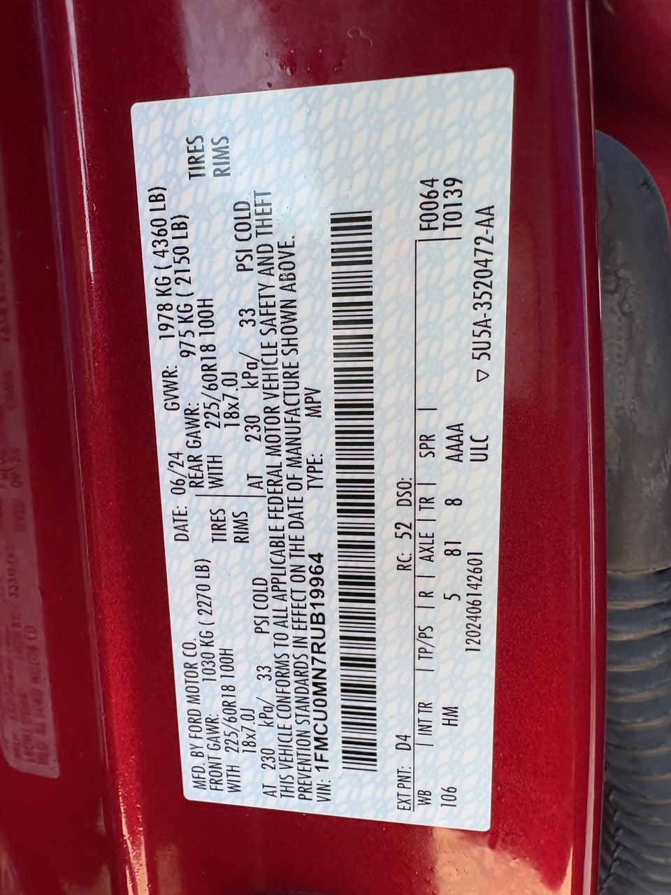Certified 2024 Ford Escape ST-Line w/ Tech Pack #1 FWD image 29