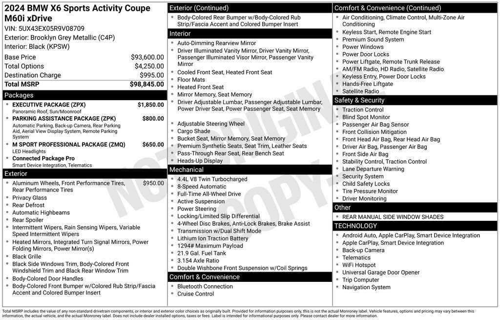 Used 2024 BMW X6 M60i w/ Executive Package image 41