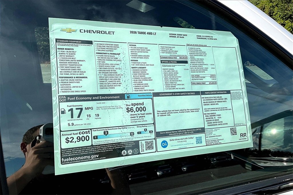 New 2026 Chevrolet Tahoe LT w/ Comfort Package image 10