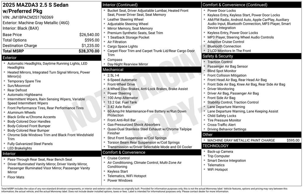 Certified 2025 MAZDA MAZDA3 s image 29
