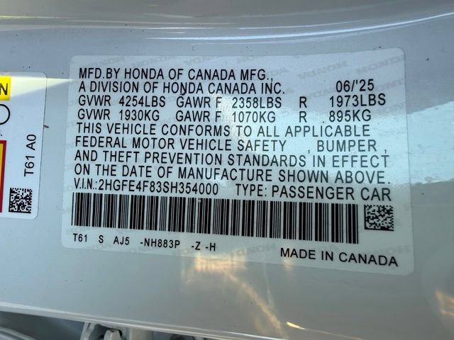 Used 2025 Honda Civic Sport image 13