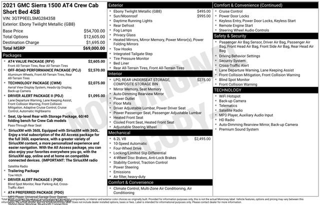 Used 2021 GMC Sierra 1500 AT4 w/ AT4 Value Package AWD/4WD image 70