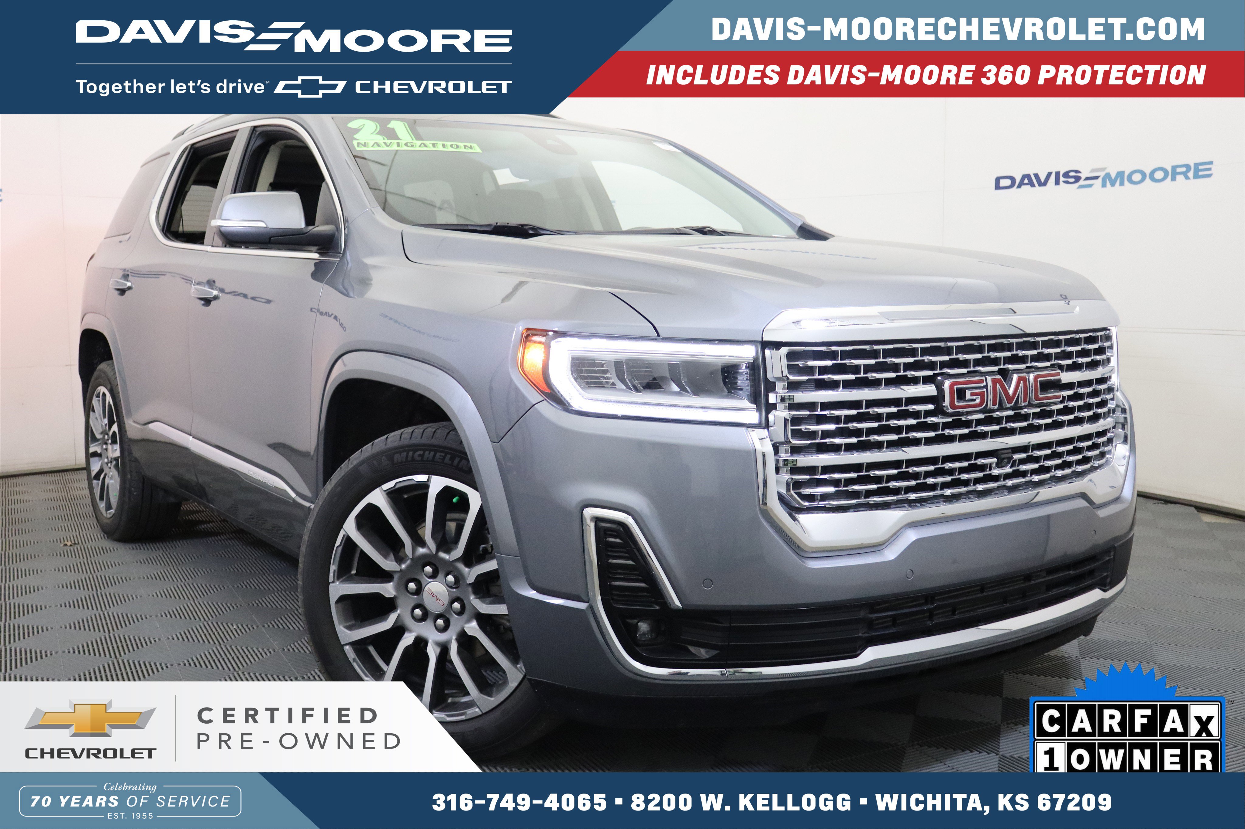 Certified 2021 GMC Acadia Denali w/ Denali Technology Package image 1