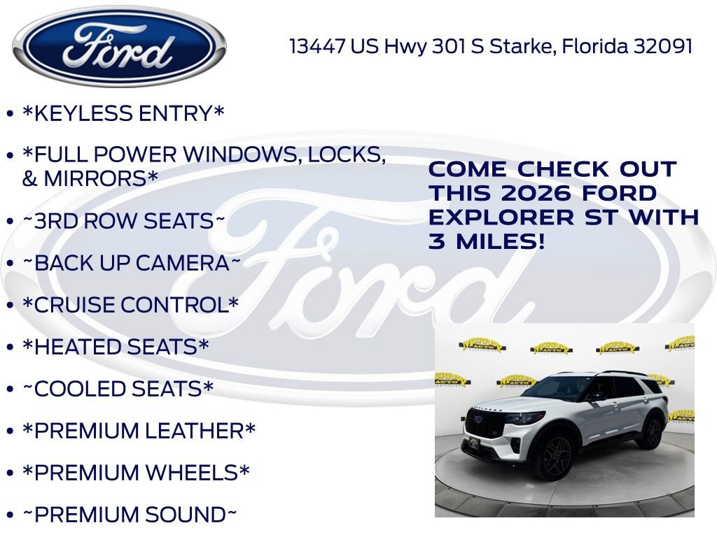 New 2026 Ford Explorer ST w/ Sun And Sound Package RWD image 10