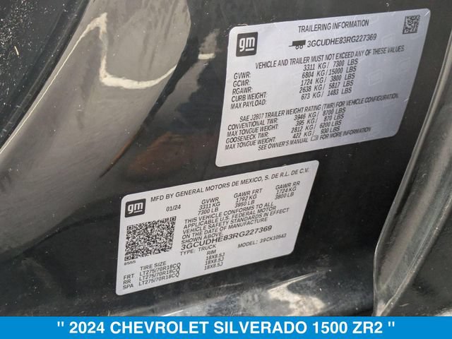 Used 2024 Chevrolet Silverado 1500 ZR2 w/ Technology Package AWD/4WD image 34