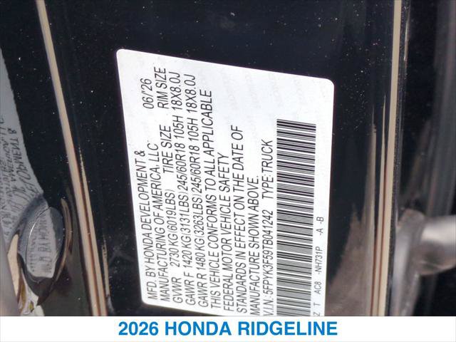 New 2026 Honda Ridgeline RTL image 26
