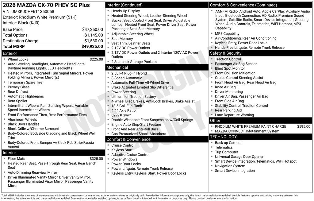 New 2026 MAZDA CX-70 SC Plus image 9